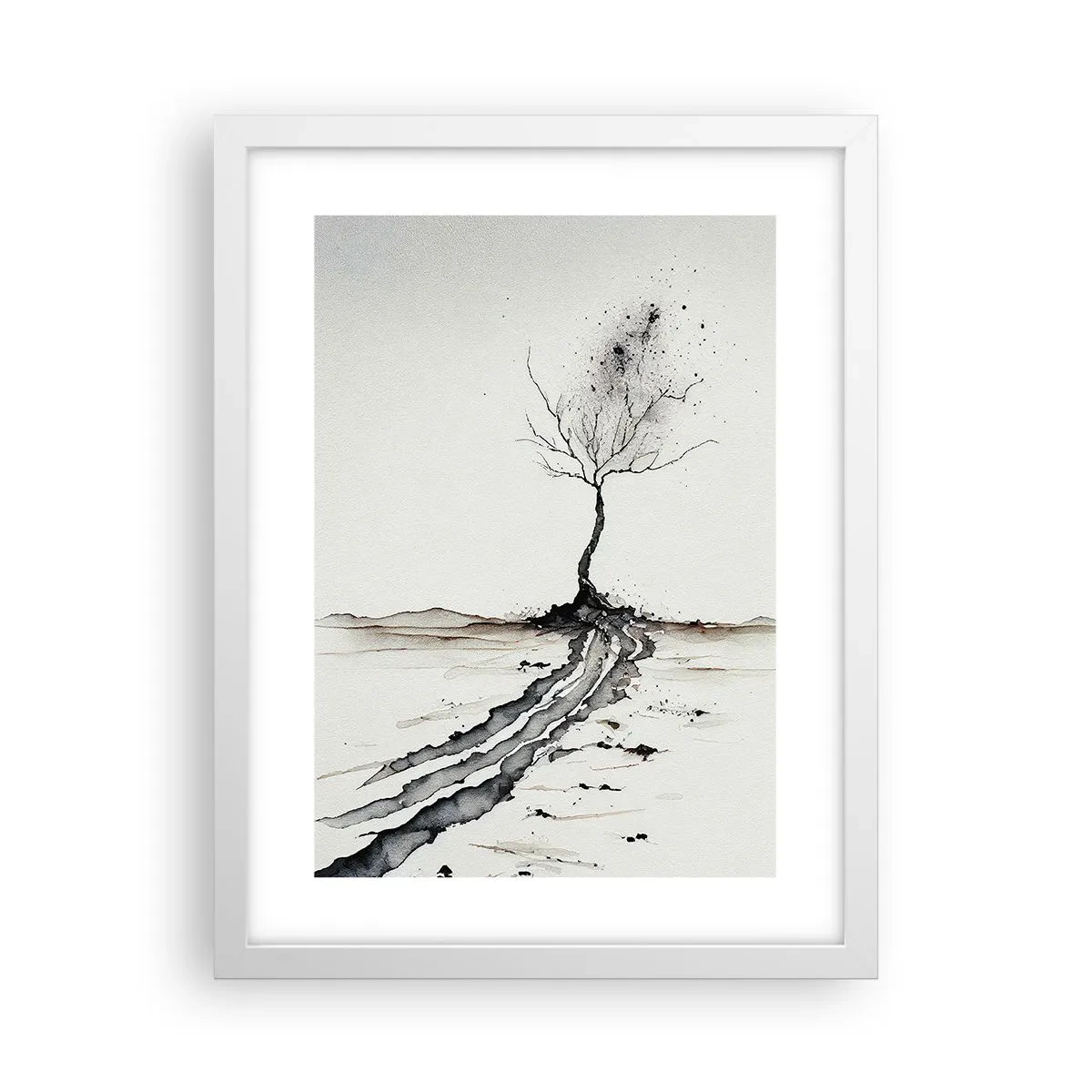 Póster en marco blanco - Melancolía invernal - 30x40 cm