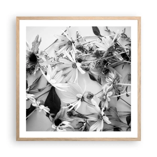 Póster en marco roble claro - Un no ramo de flores - 60x60 cm