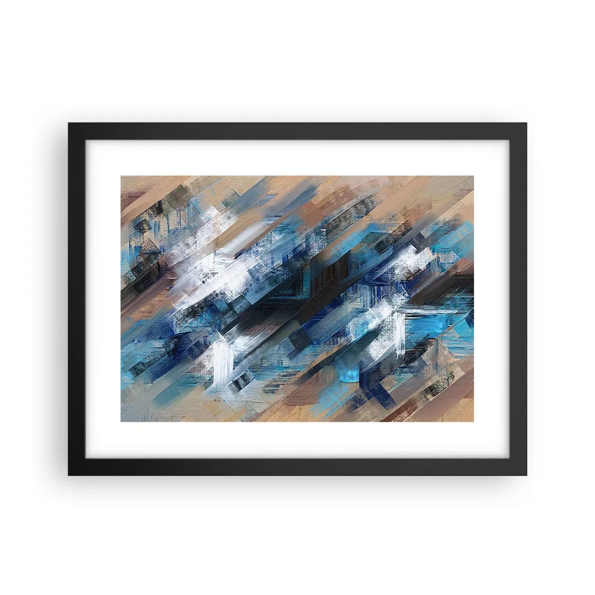 Póster en marco negro - En una inclinación azul - 40x30 cm