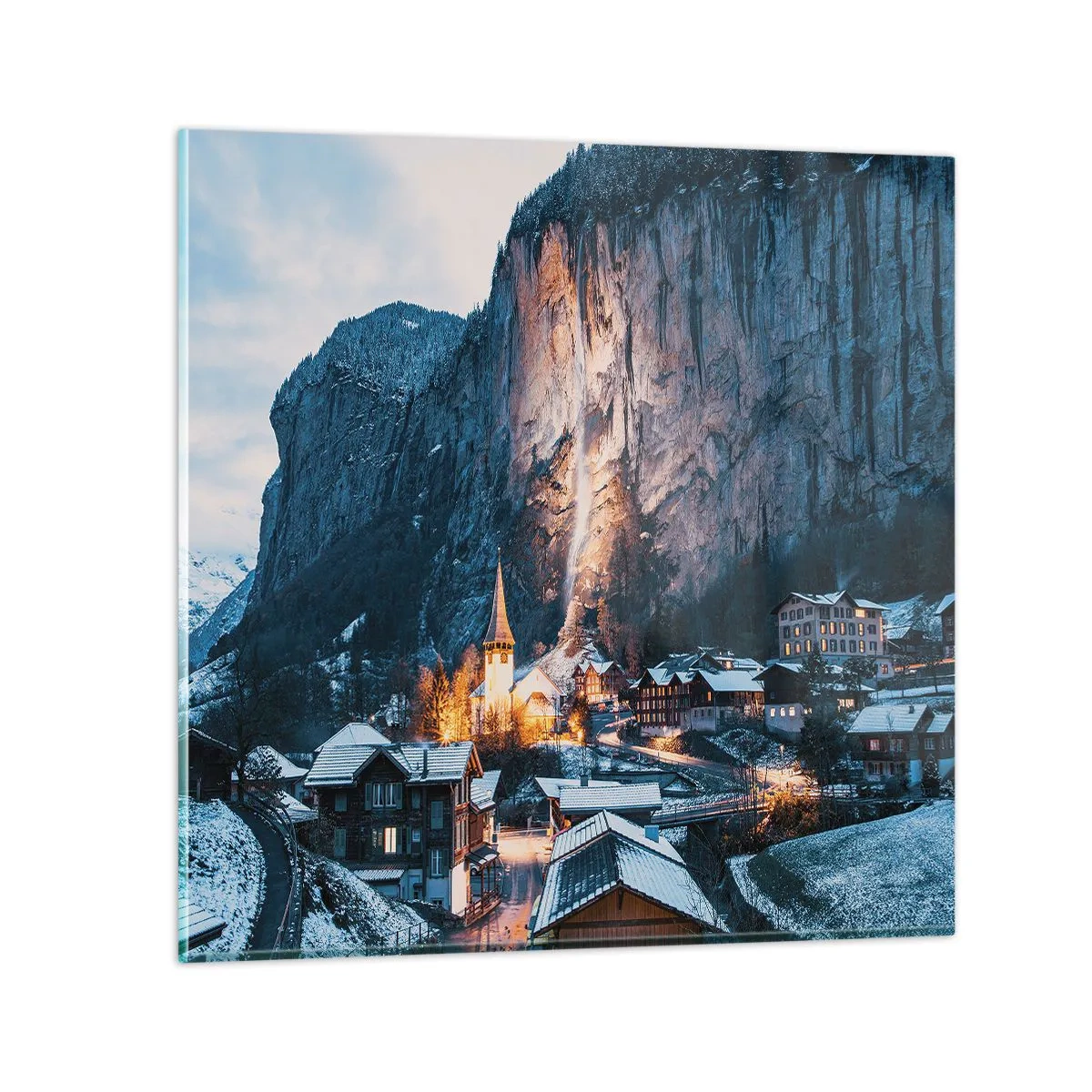 Cuadro sobre vidrio - Impresiones sobre Vidrio - El espíritu luminoso del invierno - 40x40 cm