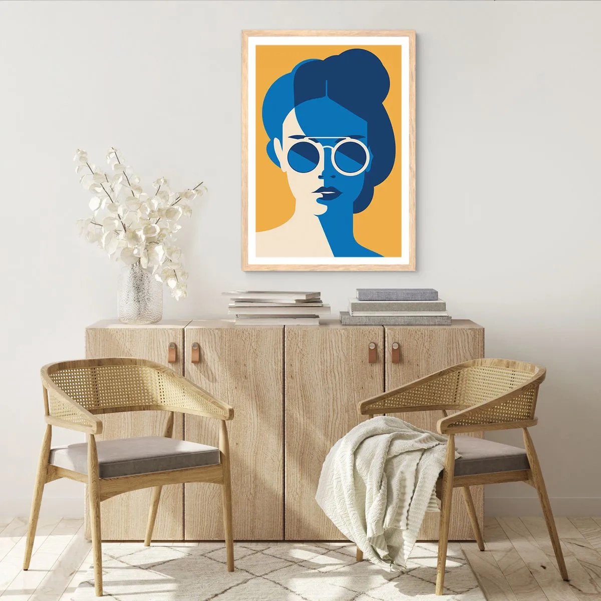 Póster en marco roble claro - Mirada de vacaciones - 30x40 cm