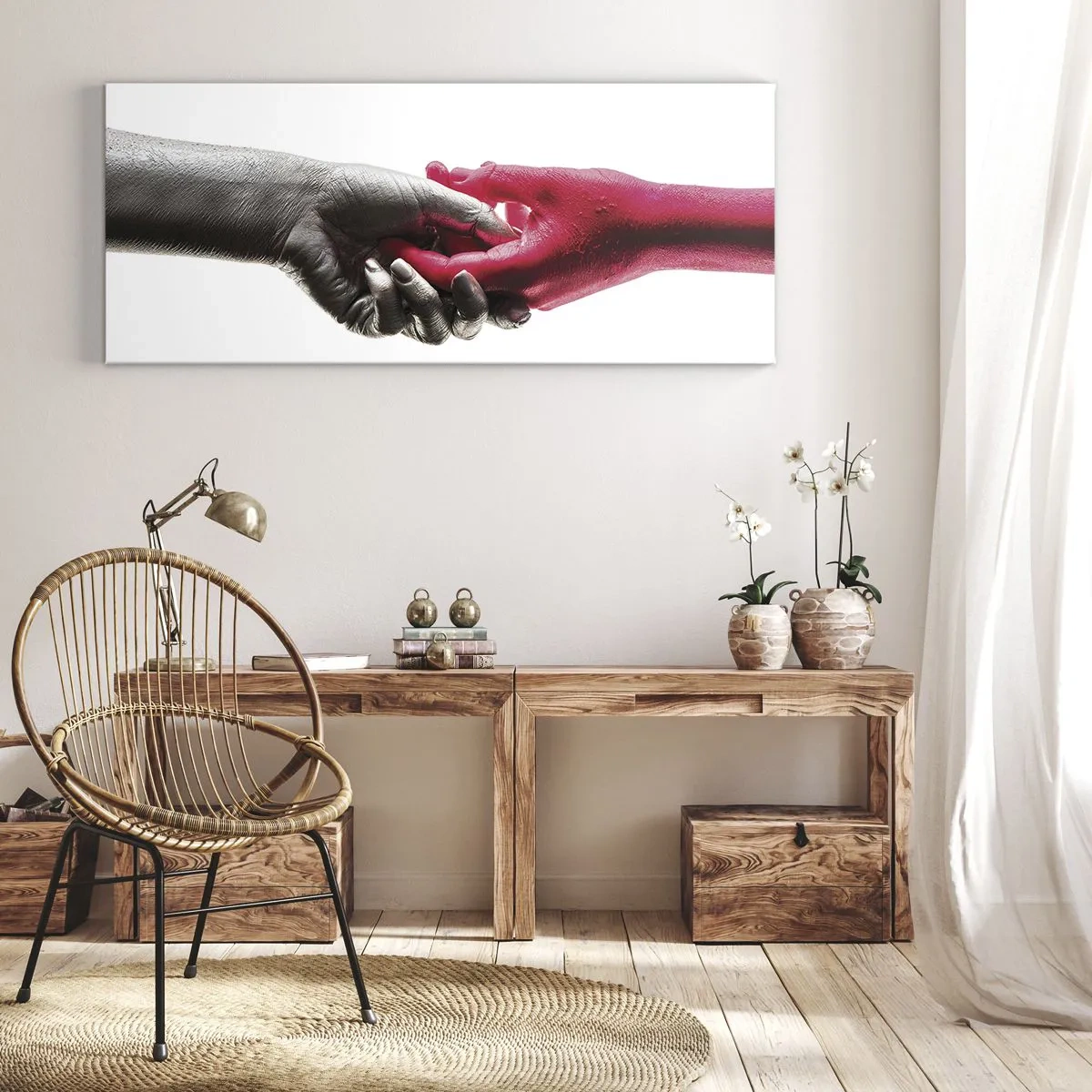 Cuadro sobre lienzo - Impresión de Imagen - Juntos, aunque diferentes - 100x40 cm