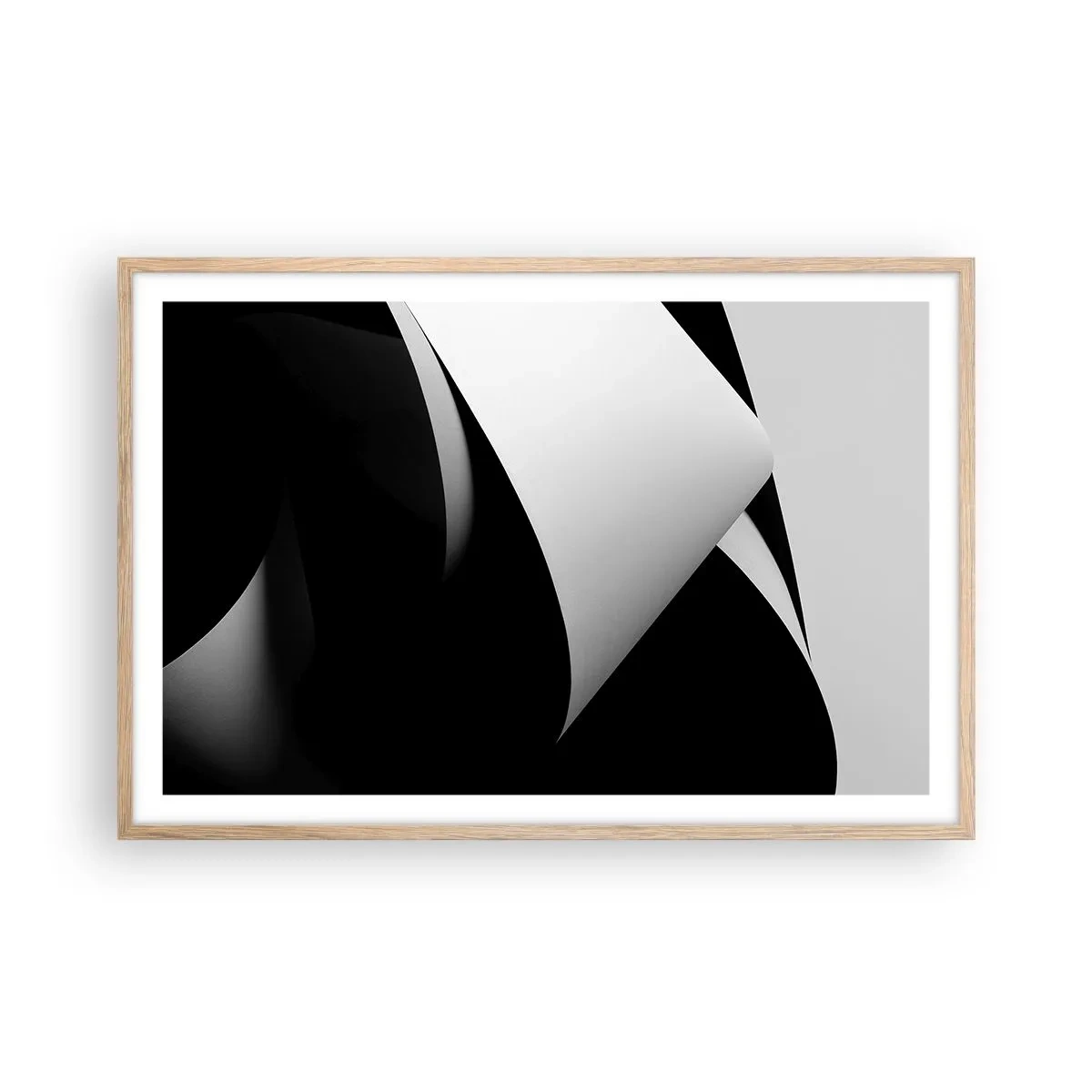 Póster en marco roble claro - Planos de luz desde las profundidades de la sombra - 91x61 cm