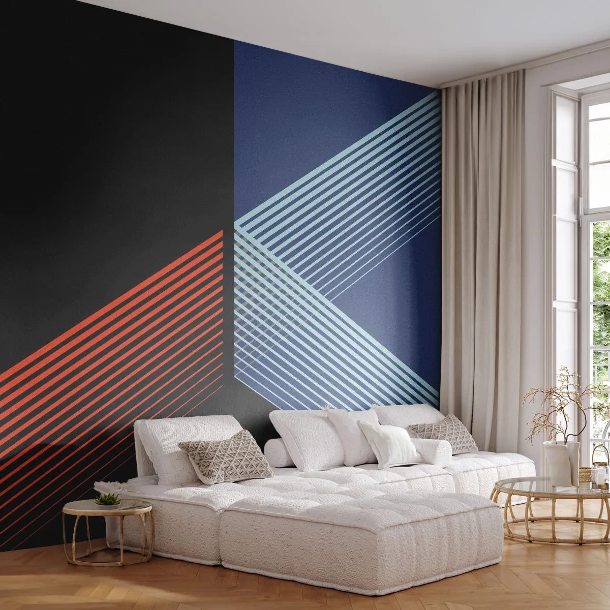 Fotomural Autadhesivo Deluxe Sticker - La rectitud - Abstracción, Pedazo, Arte lineal - 250x175 cm