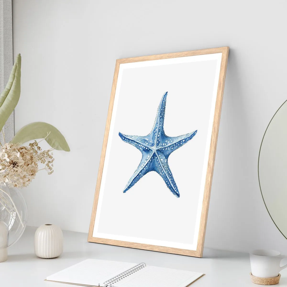 Póster en marco roble claro - Estrella de mar - 61x91 cm
