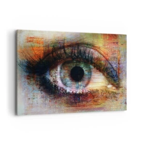 Cuadro sobre lienzo - Impresión de Imagen - Ojo artístico en abstracción multicolor - 120x80cm - Puedes mirar en el alma - Decoración de pared moderna para salón y dormitorio ARTTOR