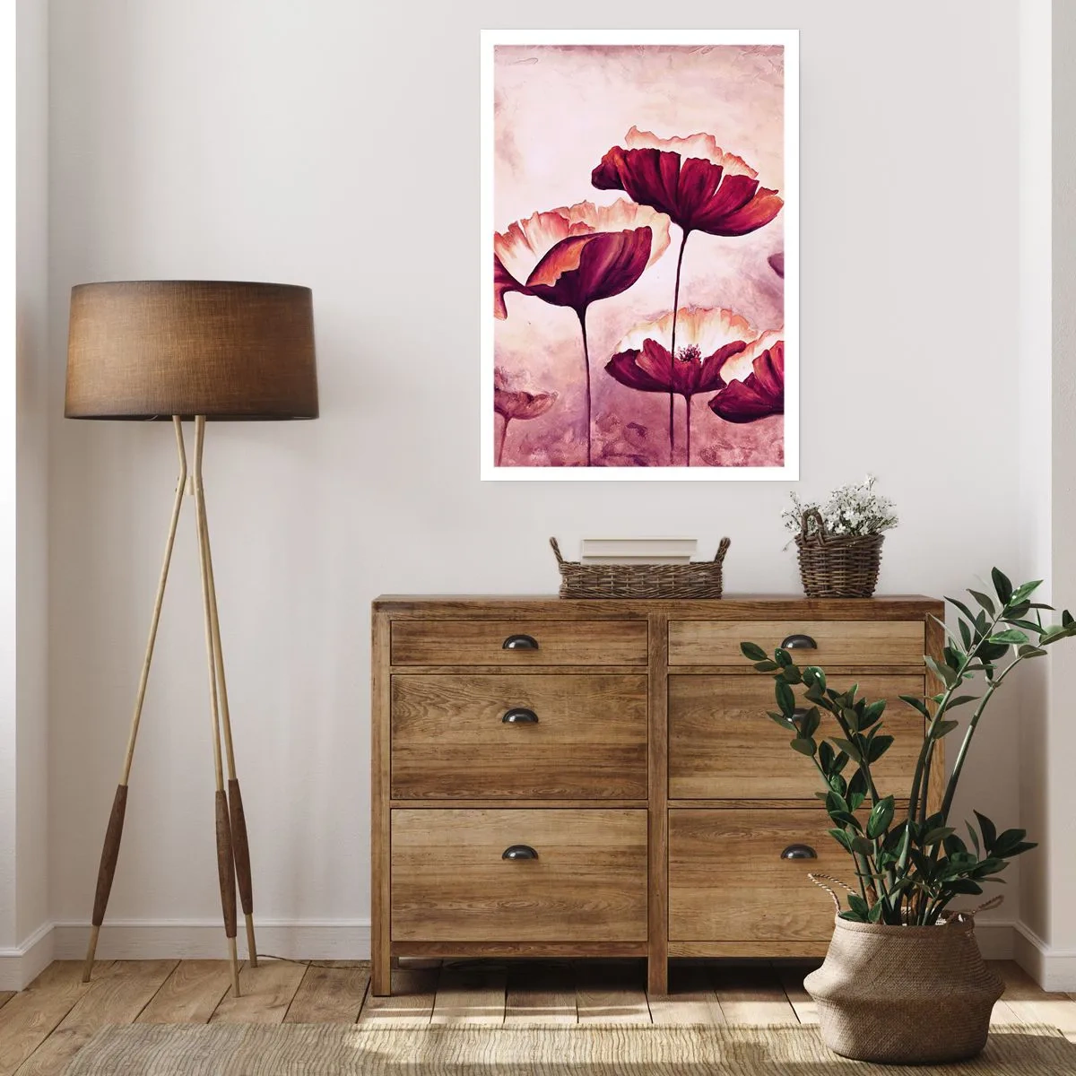 Póster - Pétalo rojo y blanco - 70x100 cm