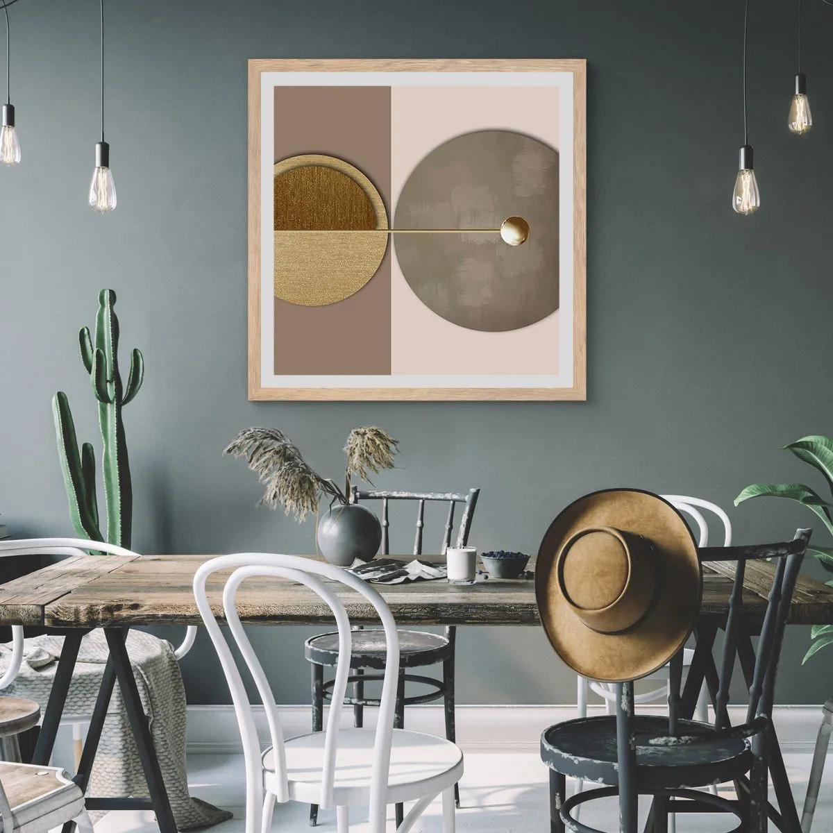 Póster en marco roble claro - Equilibrio perfecto - 60x60 cm