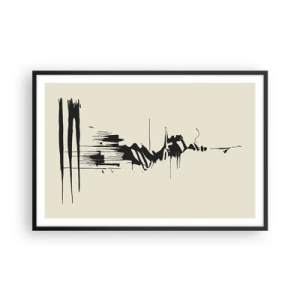 Póster en marco negro - Abstracción apresurada - 91x61 cm