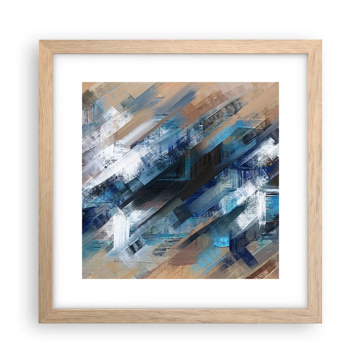 Póster en marco roble claro - En una inclinación azul - 30x30 cm