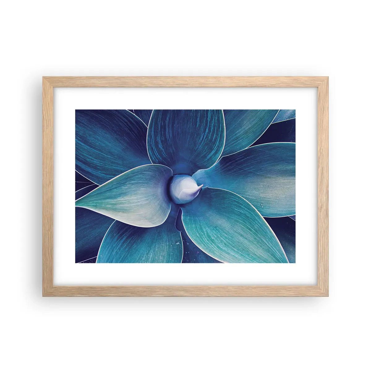 Póster en marco roble claro - Azul del cielo - 40x30 cm