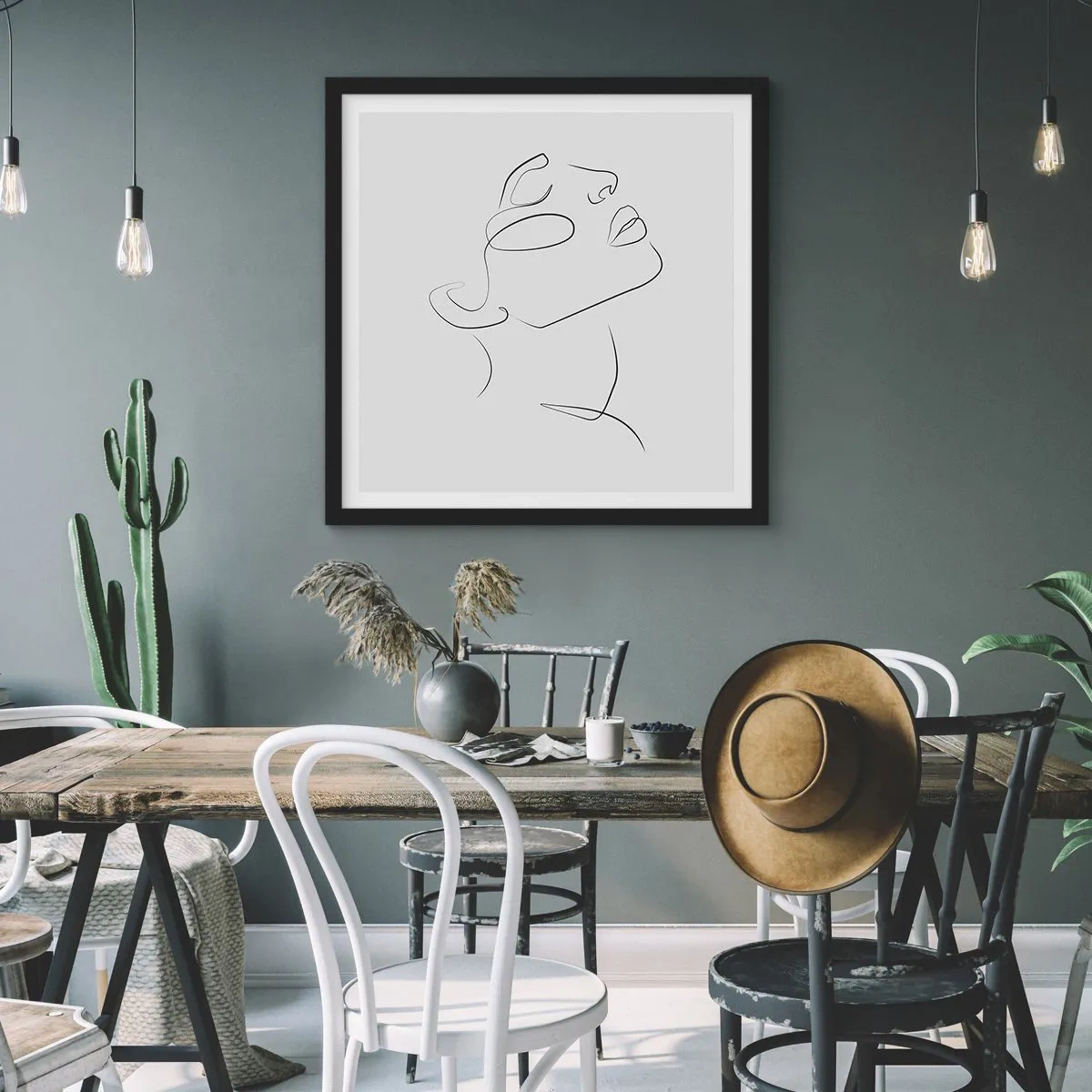 Póster en marco negro - Meandros de un sueño - 60x60 cm
