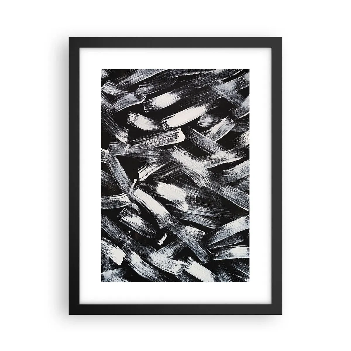 Póster en marco negro - Abstracción en el espíritu industrial - 30x40 cm