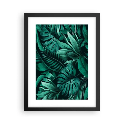 Póster en marco negro - Profundidad del verde tropical - 30x40 cm