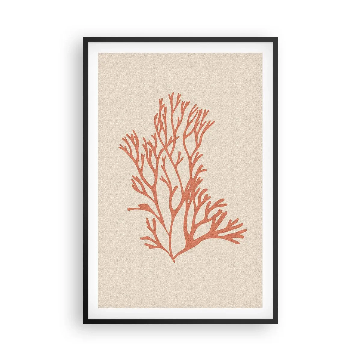 Póster en marco negro - Filigrana de coral - 61x91 cm