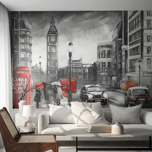 Fotomural personalizado Autoadhesivo Deluxe Sticker - No tan gris como la pintan - Londres, Ciudad, Arquitectura