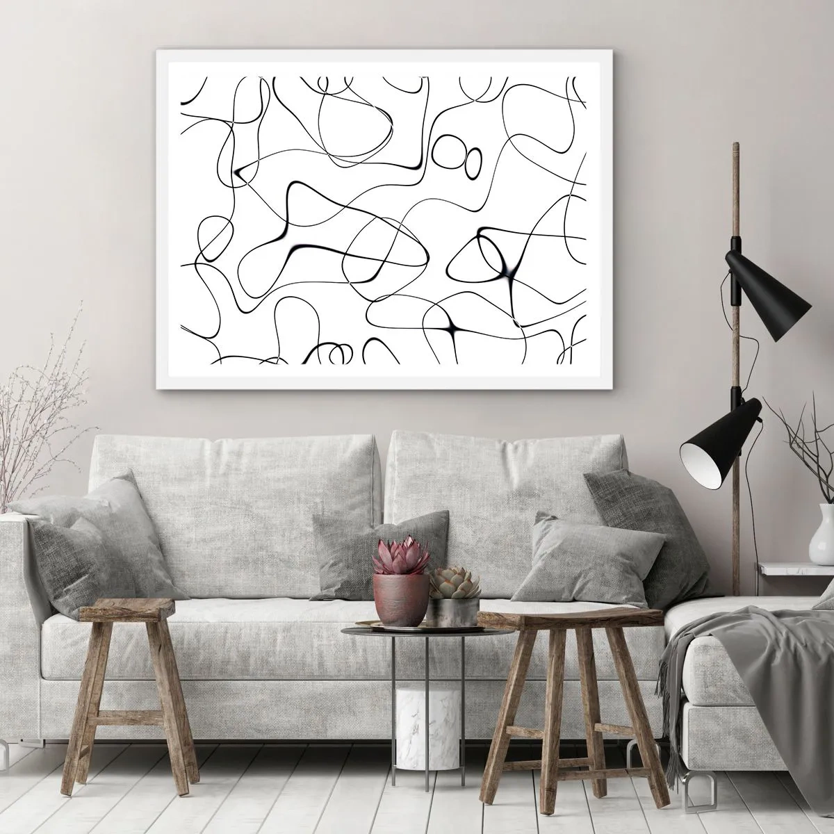 Póster en marco blanco - Los caminos de la vida, las vicisitudes del destino - 40x30 cm