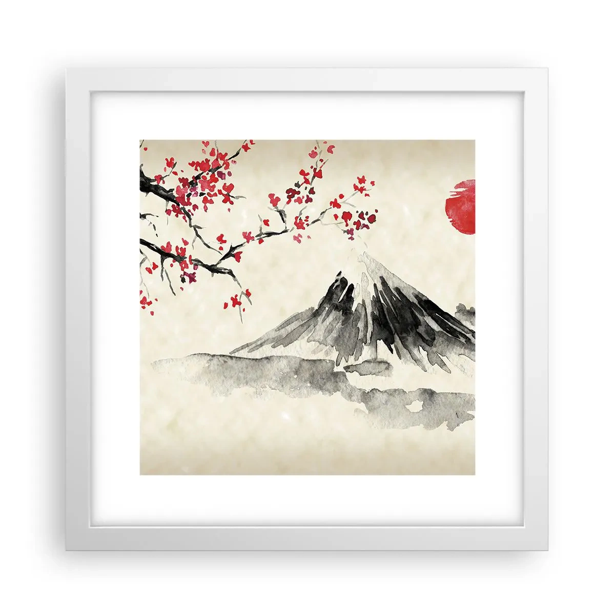 Póster en marco blanco - Enamórate de Japón - 30x30 cm