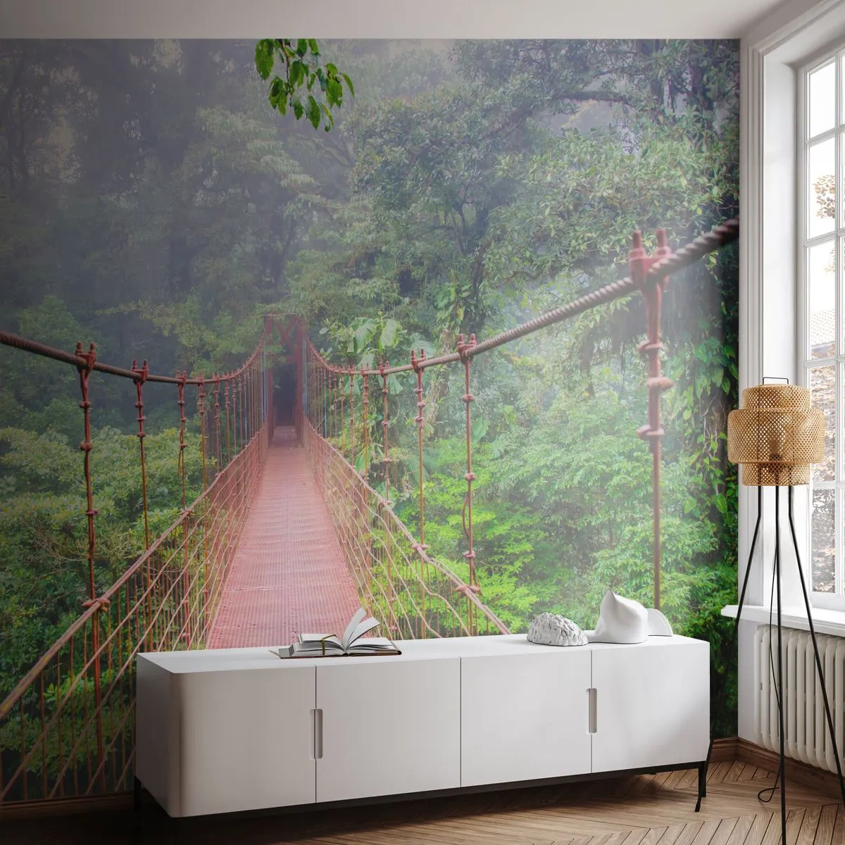 Fotomural Premium Canvas - Suspendido sobre las copas - Paisaje, Selva, Costa Rica - 250x175 cm