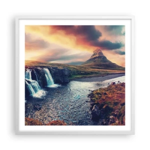 Póster en marco blanco - En la majestuosidad de la naturaleza - 60x60 cm