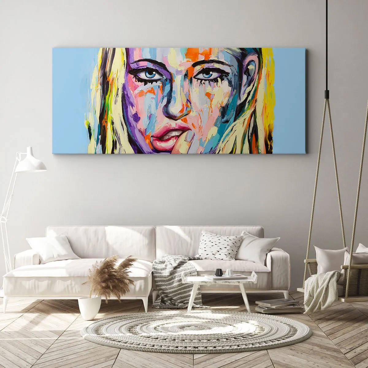 Cuadro sobre lienzo - Impresión de Imagen - Mírala a los ojos - 100x40 cm