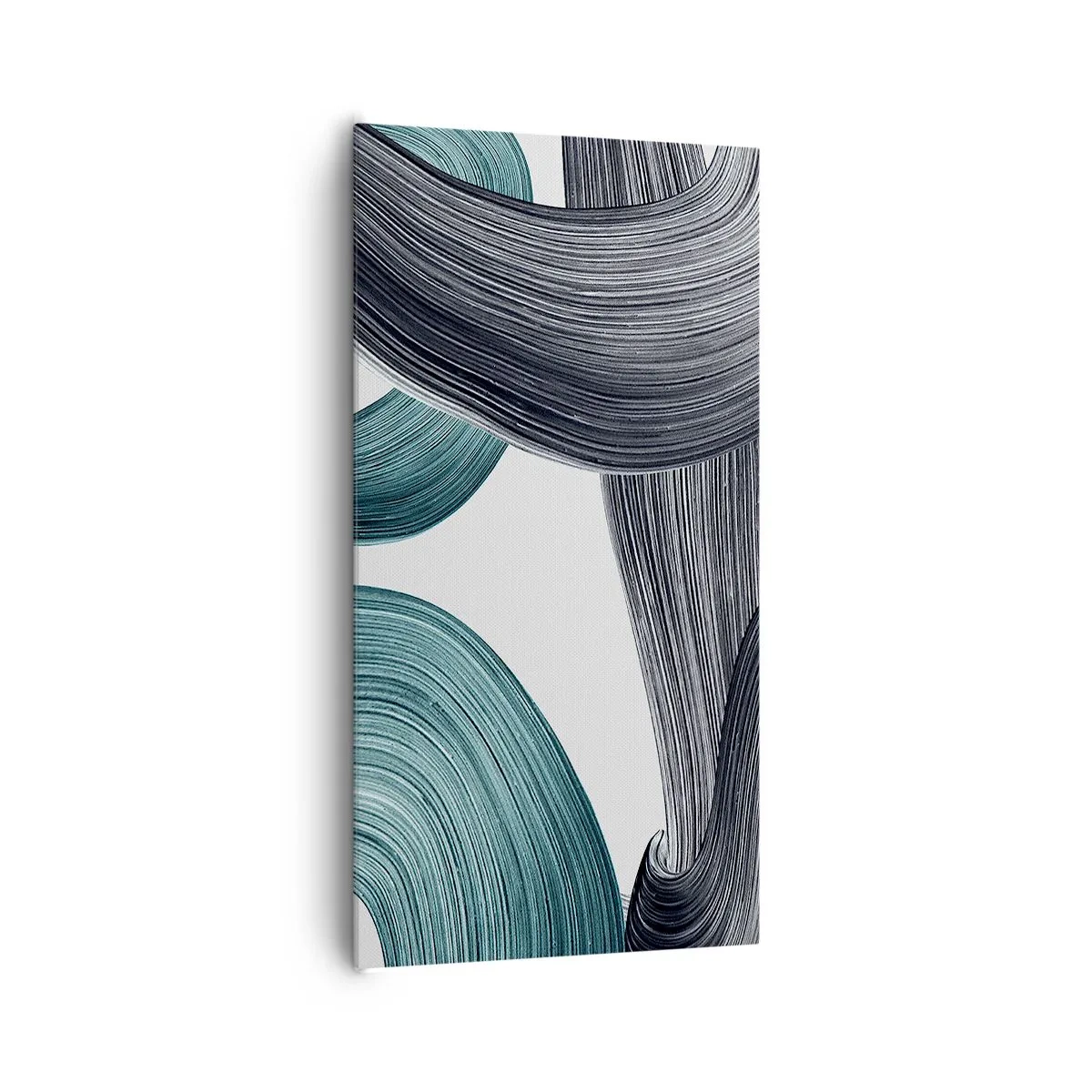 Cuadro sobre lienzo - Impresión de Imagen - Senderos esmeralda y negro - 65x120 cm