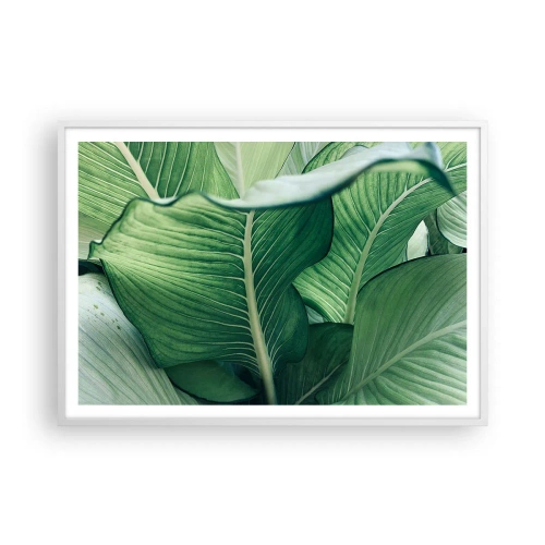 Póster en marco blanco - Vida intensamente verde - 100x70 cm