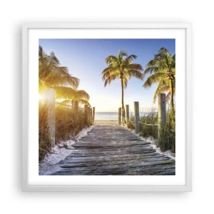 Póster en marco blanco - Directo al paraíso - 50x50 cm