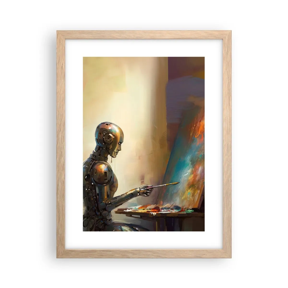 Póster en marco roble claro - Arte del futuro - 30x40 cm