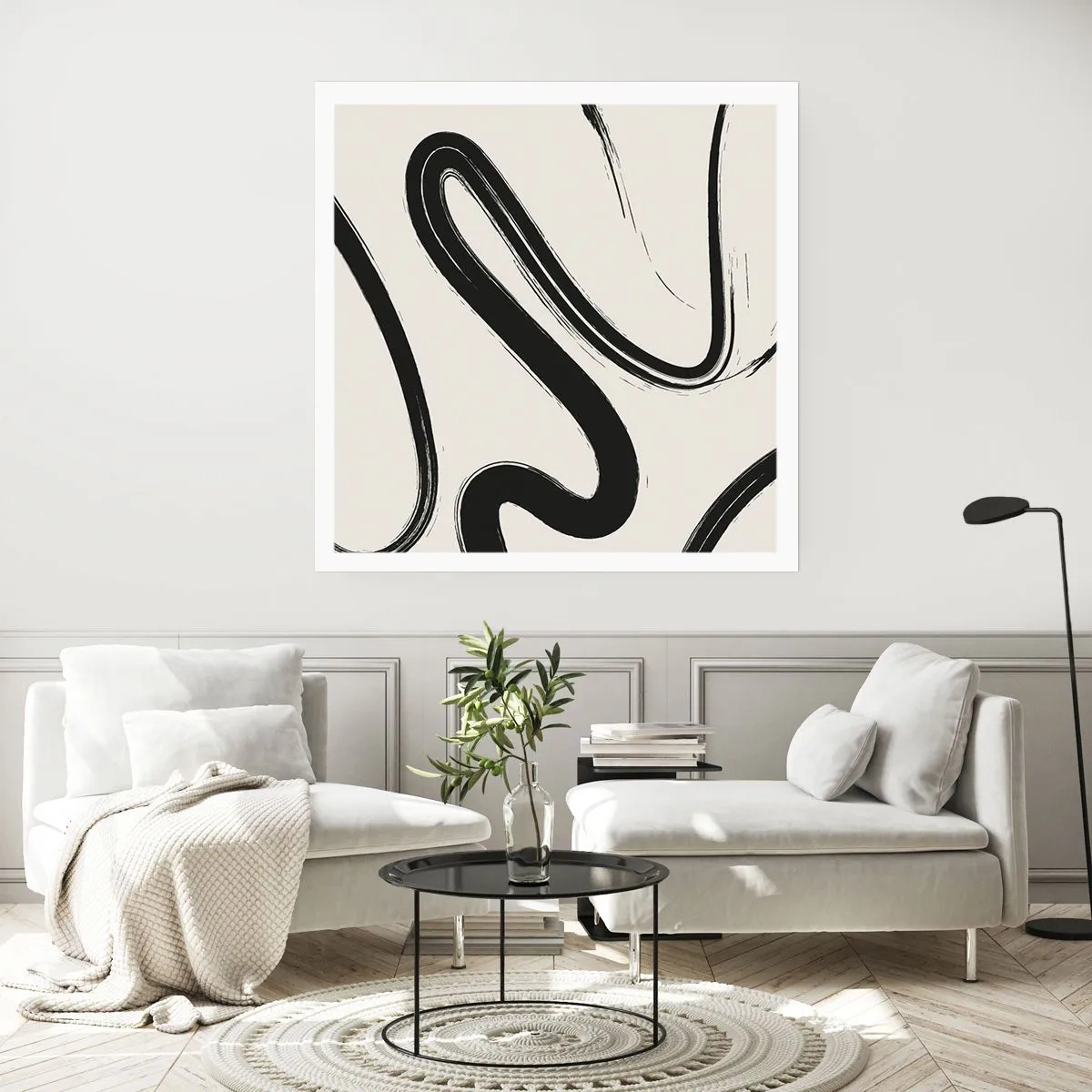 Póster - Fantasía en blanco y negro - 40x40 cm