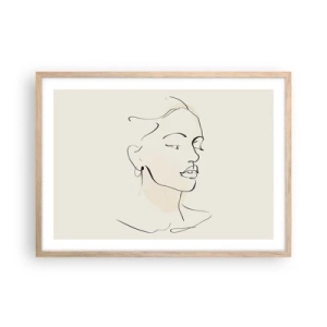 Póster en marco roble claro - Líneas que muestran seguridad - 70x50 cm