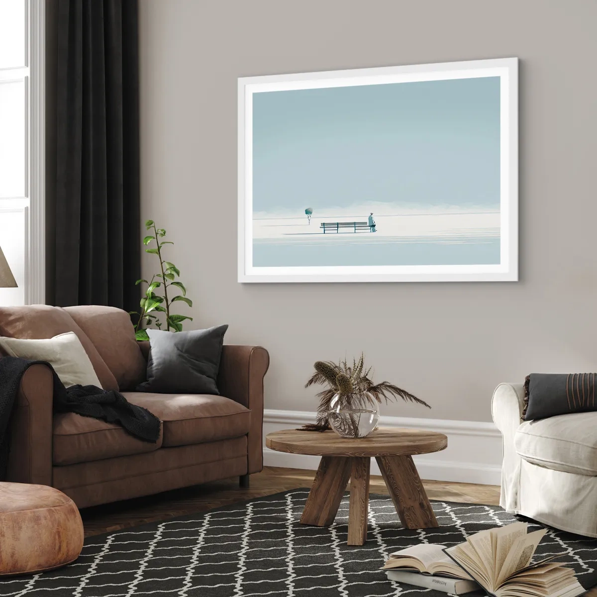 Póster en marco blanco - Sí, estoy esperando - 100x70 cm