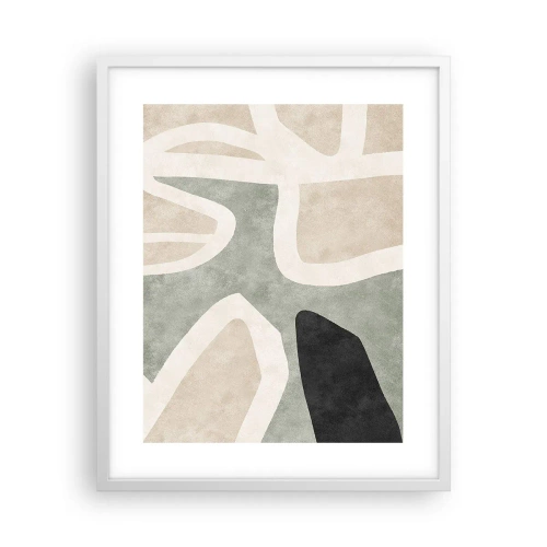Póster en marco blanco - Composición con un toque negro - 40x50 cm