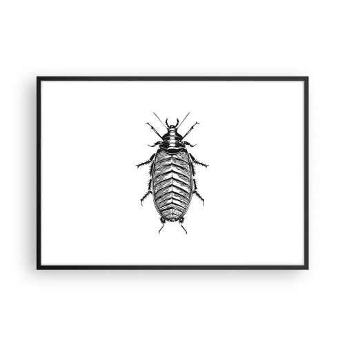 Póster en marco negro - Gráfico de un insecto en blanco y negro sobre un fondo blanco. - 100x70cm - ¡Qué espécimen! - Decoración de pared moderna para salón y dormitorio ARTTOR