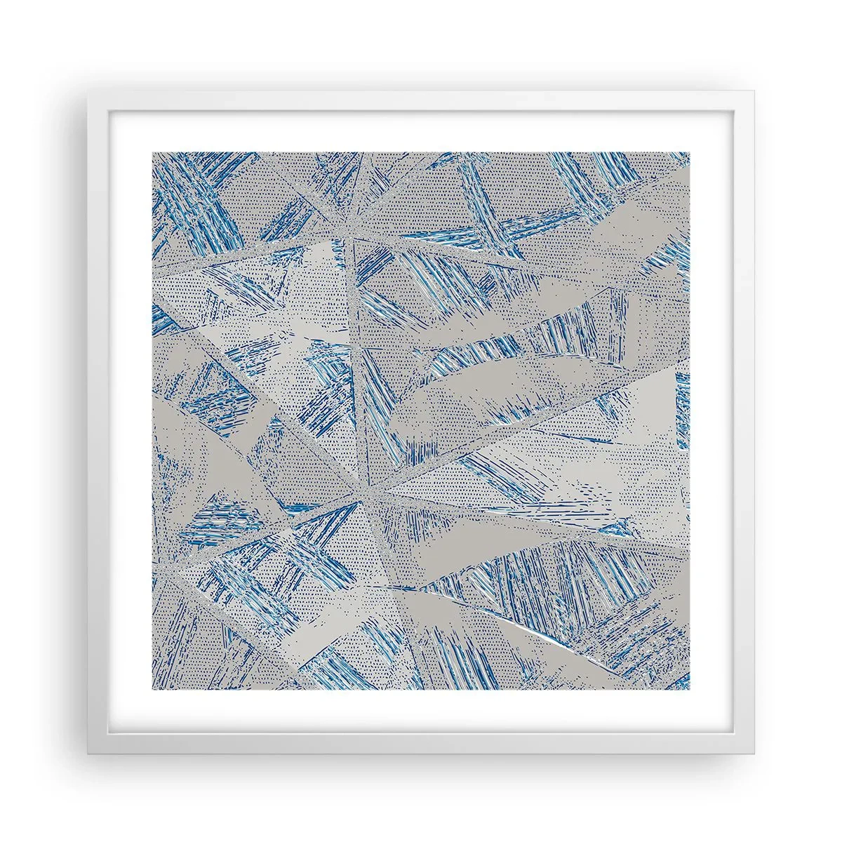 Póster en marco blanco - En un laberinto gris azulado - 50x50 cm