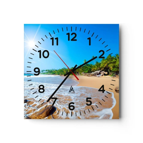 Reloj de pared - Reloj de vidrio - Un lugar exótico para ti - 40x40 cm