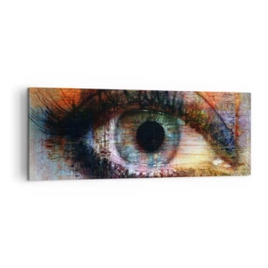 Cuadro sobre lienzo - Impresión de Imagen - Ojo artístico en abstracción multicolor - 140x50cm - Puedes mirar en el alma - Decoración de pared moderna para salón y dormitorio ARTTOR