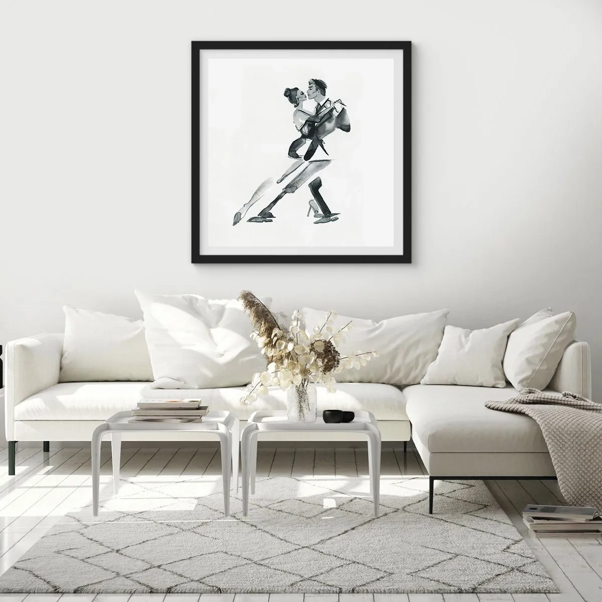 Póster en marco negro - Todos al son de la música - 40x40 cm