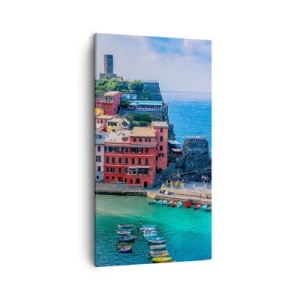 Cuadro sobre lienzo - Impresión de Imagen - Pueblo mágico del Mediterráneo - 45x80 cm