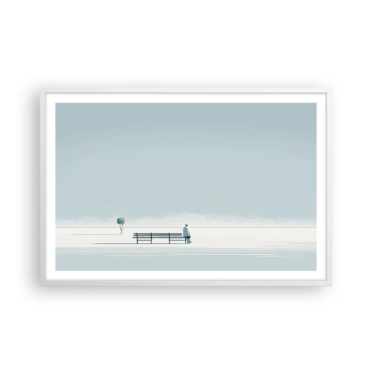 Póster en marco blanco - Sí, estoy esperando - 91x61 cm