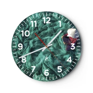 Reloj de pared - Reloj de vidrio - En un mar de redes - 40x40 cm