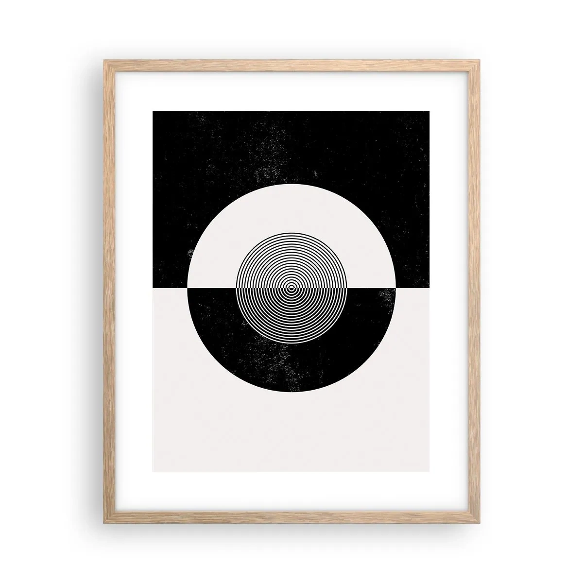 Póster en marco roble claro - Armonía en blanco y negro - 40x50 cm