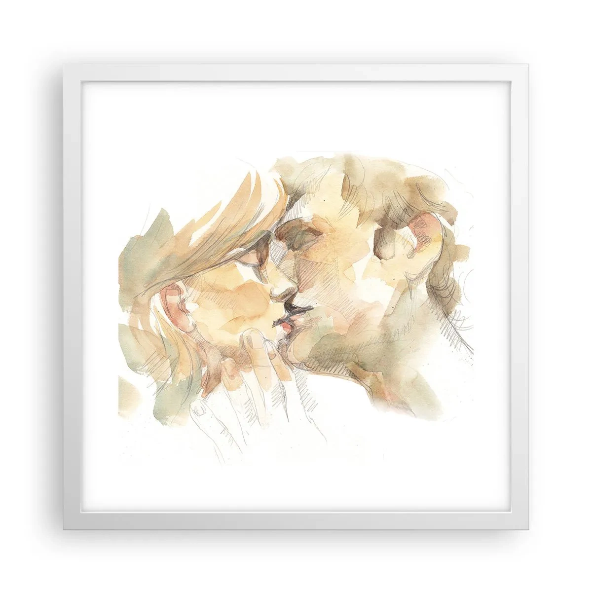 Póster en marco blanco - ¿La media naranja encontrada? - 40x40 cm