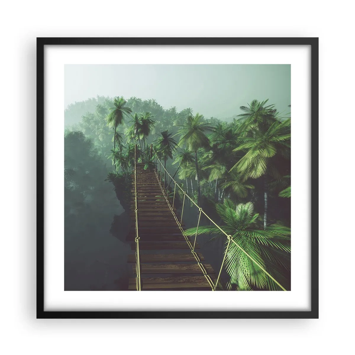 Póster en marco negro - Sobre un mar de verde - 50x50 cm