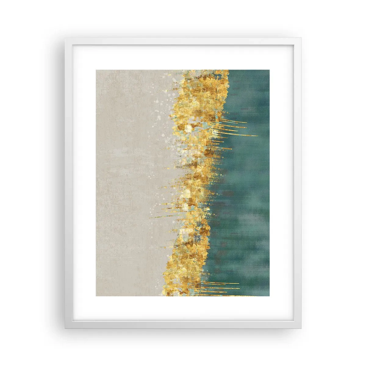 Póster en marco blanco - La frontera dorada - 40x50 cm