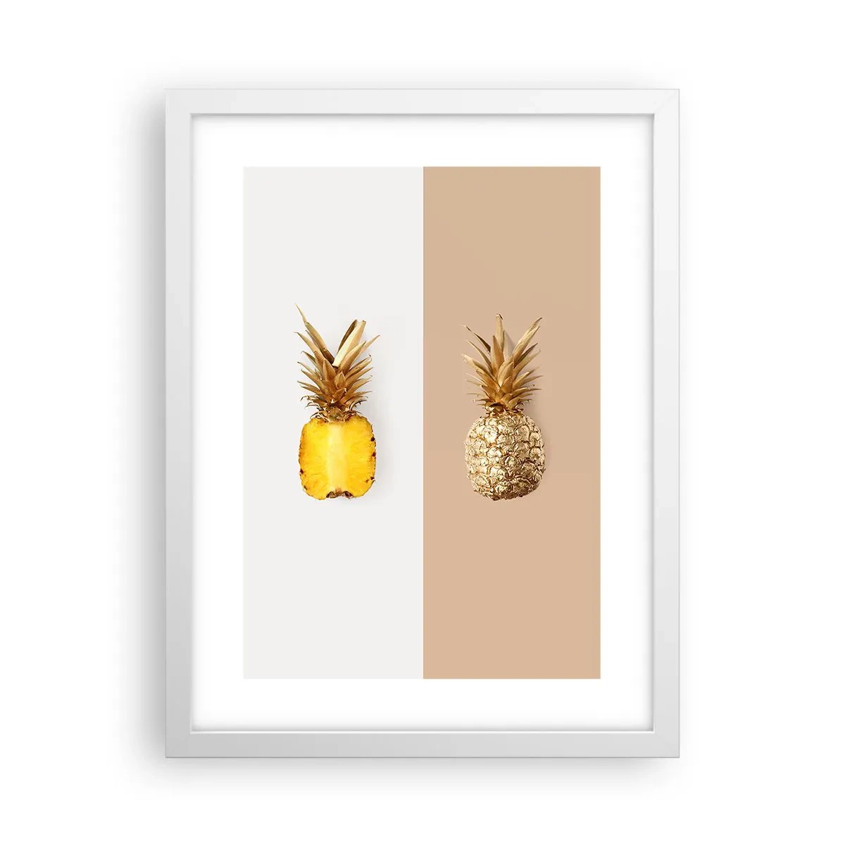 Póster en marco blanco - Piña y media - 30x40 cm