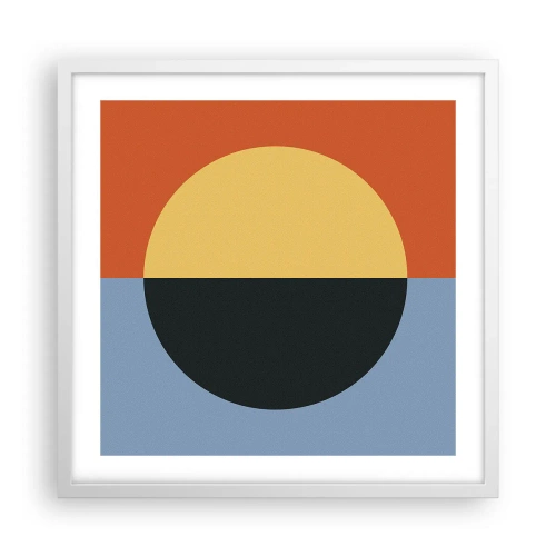 Póster en marco blanco - Una composición de calidez y frescura - 50x50 cm