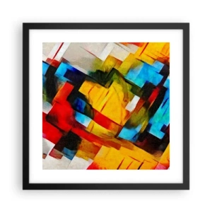 Póster en marco negro - Un popurrí multicolor - 40x40 cm