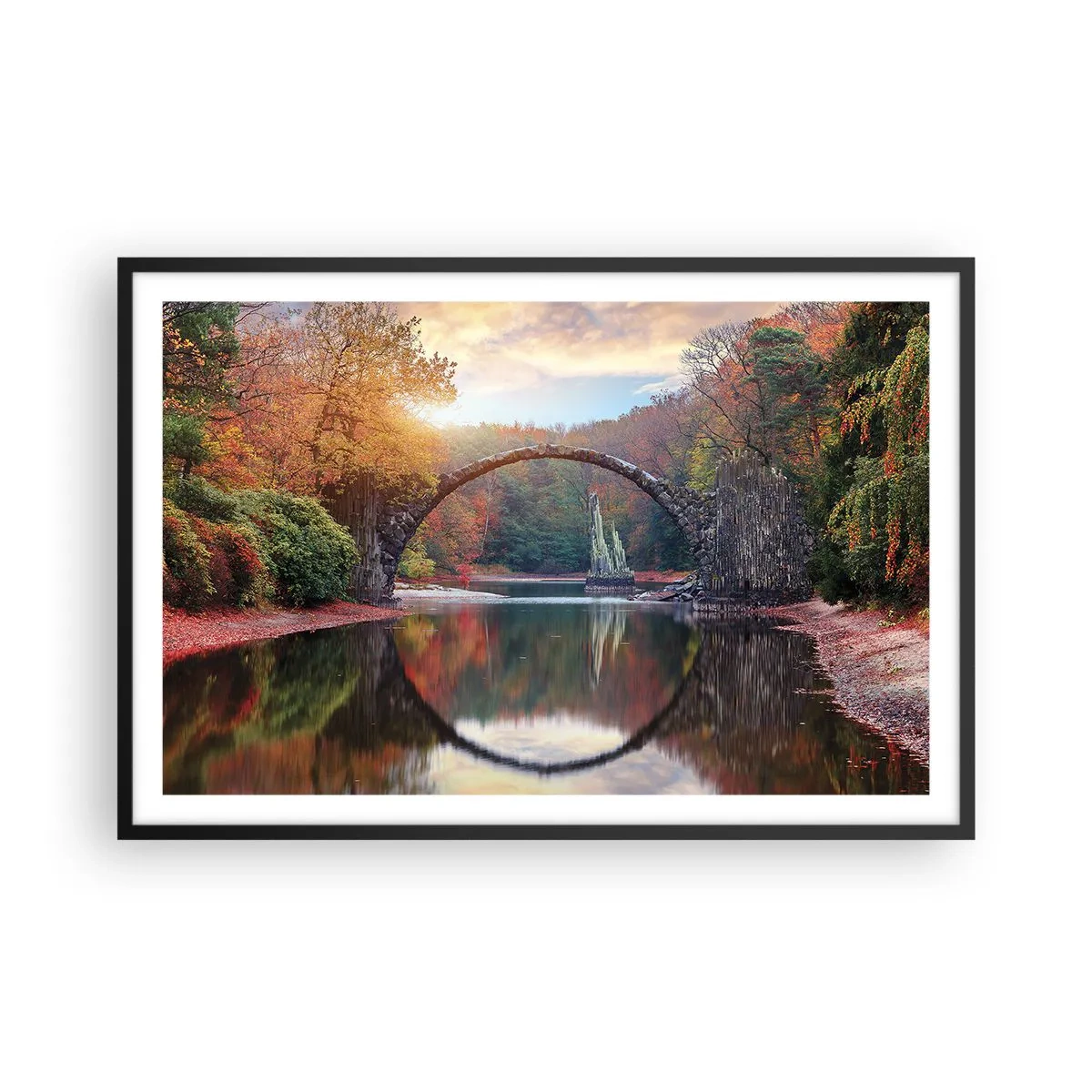 Póster en marco negro - Al otro lado del espejo - 91x61 cm