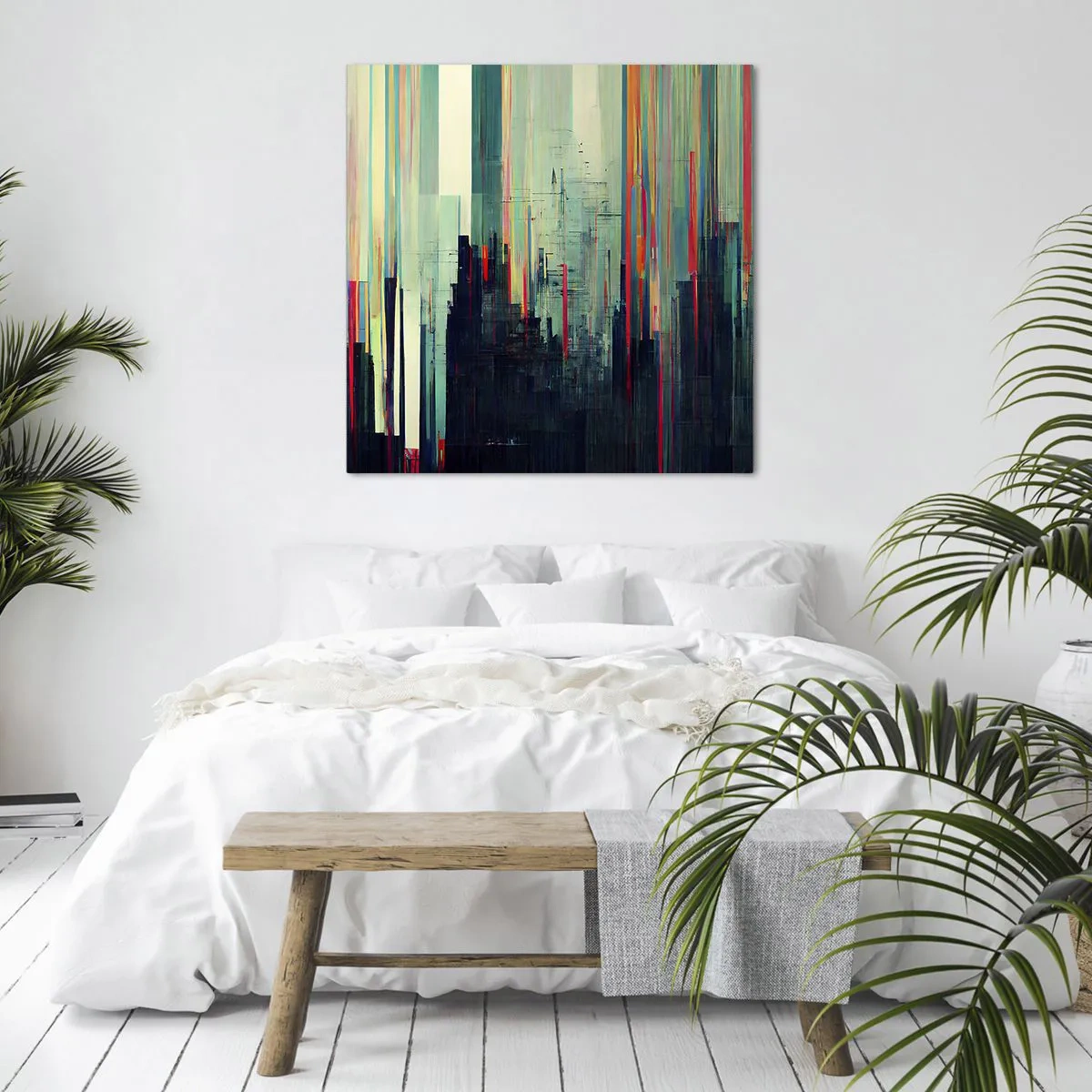 Cuadro sobre lienzo - Impresión de Imagen - Ciudad futurista - 60x60 cm